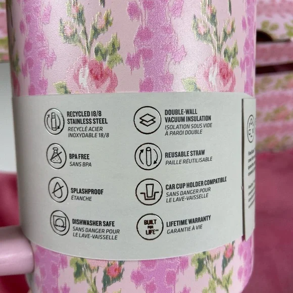 Stanley x LoveShackFancy 40oz Quencher H2.0 Pink Floral Tumbler Gift Set NIB - Picture 8 of 14